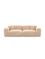 2-Sitzer Design Sofa „Aras“ mit Samtbezug Samtbezug Beige BLOOMINGLOFT Collection