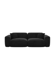 2-Sitzer Design Sofa „Aras“ mit Samtbezug Samtbezug Schwarz BLOOMINGLOFT Collection