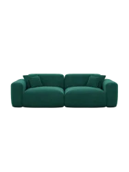 2-Sitzer Design Sofa „Aras“ mit Samtbezug Samtbezug Grün BLOOMINGLOFT Collection