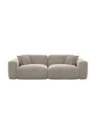 2-Sitzer Design Sofa „Aras“ mit Samtbezug Samtbezug Beige dunkel BLOOMINGLOFT Collection