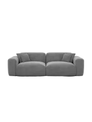 2-Sitzer Design Sofa „Aras“ mit Samtbezug Samtbezug Dunkelgrau BLOOMINGLOFT Collection