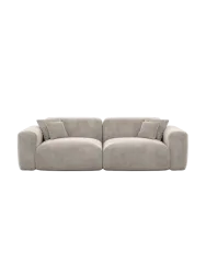 2-Sitzer Design Sofa „Aras“ mit Samtbezug Samtbezug Sand BLOOMINGLOFT Collection