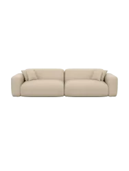 3-Sitzer Design Echtleder Sofa „Aras“ Echtleder Beige BLOOMINGLOFT Collection