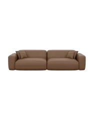3-Sitzer Design Echtleder Sofa „Aras“ Echtleder Choco Brown BLOOMINGLOFT Collection