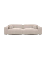 3-Sitzer Design Sofa „Aras“ mit Strukturstoff-Bezug Strukturstoff Beige BLOOMINGLOFT Collection