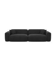 3-Sitzer Design Sofa „Aras“ mit Strukturstoff-Bezug Strukturstoff Schwarz BLOOMINGLOFT Collection