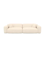 3-Sitzer Design Sofa „Aras“ mit Strukturstoff-Bezug Strukturstoff Cream BLOOMINGLOFT Collection