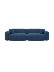 3-Sitzer Design Sofa „Aras“ mit Strukturstoff-Bezug Strukturstoff Dunkelblau BLOOMINGLOFT Collection