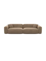 3-Sitzer Design Sofa „Aras“ mit Samtbezug Samtbezug Braun BLOOMINGLOFT Collection
