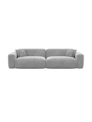 3-Sitzer Design Sofa „Aras“ mit Samtbezug Samtbezug Hellgrau BLOOMINGLOFT Collection