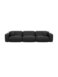 4-Sitzer Design Echtleder Sofa „Aras“ Echtleder Schwarz BLOOMINGLOFT Collection