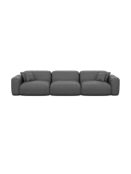 4-Sitzer Design Echtleder Sofa „Aras“ Echtleder Dark Grey BLOOMINGLOFT Collection