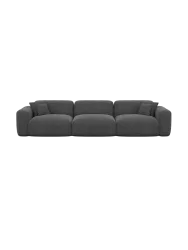 4-Sitzer Design Sofa „Aras“ mit Strukturstoff-Bezug Strukturstoff Anthrazit BLOOMINGLOFT Collection