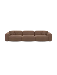4-Sitzer Design Sofa „Aras“ mit Strukturstoff-Bezug Strukturstoff Braun BLOOMINGLOFT Collection