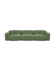 4-Sitzer Design Sofa „Aras“ mit Strukturstoff-Bezug Strukturstoff Grün BLOOMINGLOFT Collection