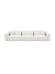 4-Sitzer Design Sofa „Aras“ mit Strukturstoff-Bezug Strukturstoff Weiss BLOOMINGLOFT Collection