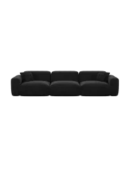 4-Sitzer Design Sofa „Aras“ mit Samtbezug Samtbezug Schwarz BLOOMINGLOFT Collection
