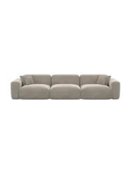 4-Sitzer Design Sofa „Aras“ mit Samtbezug Samtbezug Beige dunkel BLOOMINGLOFT Collection