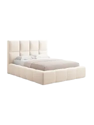 Design Polsterbett „Isa“ mit Ablagefach, Samt Light Beige chosen by Bloomingloft
