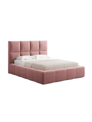 Design Polsterbett „Isa“ mit Ablagefach, Samt Rosa chosen by Bloomingloft