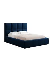 Design Polsterbett „Isa“ mit Ablagefach, Samt Königsblau chosen by Bloomingloft