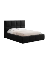 Design Polsterbett „Isa“ mit Ablagefach, Samt Schwarz chosen by Bloomingloft
