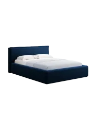 Design Polsterbett „Tena“ mit Ablagefach, Samt Königsblau chosen by Bloomingloft