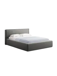 Design Polsterbett „Tena“ mit Ablagefach, Samt Hellgrau chosen by Bloomingloft