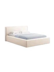 Design Polsterbett „Tena“ mit Ablagefach, Samt Light Beige chosen by Bloomingloft