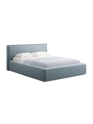 Design Polsterbett „Tena“ mit Ablagefach, Samt Hellblau chosen by Bloomingloft
