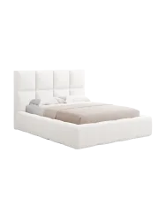Design Polsterbett „Isa“ mit Ablagefach, Strukturstoff Ivory chosen by Bloomingloft