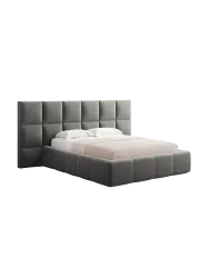 Design Polsterbett „Isa XL“ mit Ablagefach, Samt Hellgrau chosen by Bloomingloft