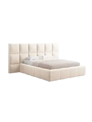 Design Polsterbett „Isa XL“ mit Ablagefach, Samt Light Beige chosen by Bloomingloft