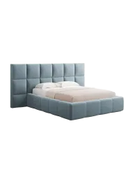 Design Polsterbett „Isa XL“ mit Ablagefach, Samt Hellblau chosen by Bloomingloft