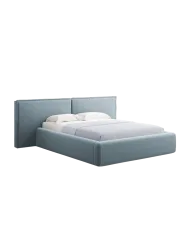 Design Polsterbett „Tena XL“ mit Ablagefach, Samt Hellblau chosen by Bloomingloft