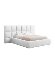 Design Polsterbett „Isa XL“ mit Ablagefach, Strukturstoff Hellgrau chosen by Bloomingloft