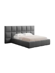 Design Polsterbett „Isa XL“ mit Ablagefach, Strukturstoff Dunkelgrau chosen by Bloomingloft