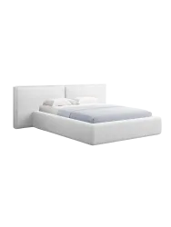 Design Polsterbett „Tena XL“ mit Ablagefach, Strukturstoff Hellgrau chosen by Bloomingloft