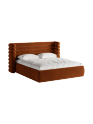 Design Polsterbett „Mount“ mit Ablagefach - Samt Terracotta Chosen by Bloomingloft