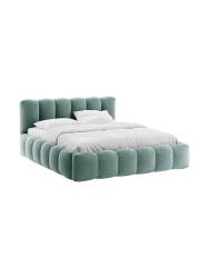 Design Polsterbett „Lupine“ mit Ablagefach - Samt Minze Chosen by Bloomingloft