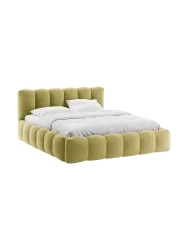 Design Polsterbett „Lupine“ mit Ablagefach - Samt Schlammgrün Chosen by Bloomingloft