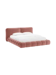 Design Polsterbett „Solange“ mit Ablagefach - Samt Rosa Chosen by Bloomingloft