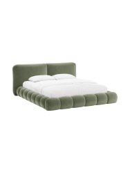 Design Polsterbett „Solange“ mit Ablagefach - Samt Grün Chosen by Bloomingloft