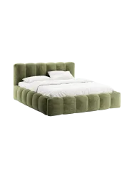 Design Polsterbett „Lupine“ mit Ablagefach - Chenille Hellgrün Chosen by Bloomingloft