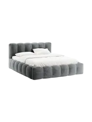 Design Polsterbett „Lupine“ mit Ablagefach - Chenille Platinum Chosen by Bloomingloft