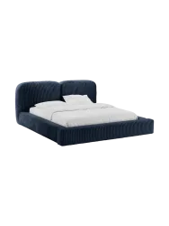 Design Polsterbett „Martina“ mit Ablagefach, Bouclé Cappuccino Micadoni