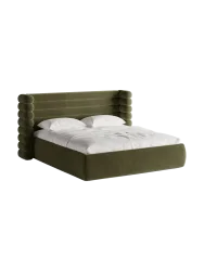 Design Polsterbett „Mount“ mit Ablagefach - Samt Grün Chosen by Bloomingloft