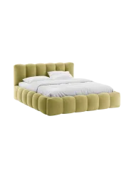 Design Polsterbett „Lupine“ mit Ablagefach - Samt Schlammgrün Chosen by Bloomingloft