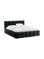 Design Polsterbett „Lupine“ mit Ablagefach - Bouclé Schwarz Chosen by Bloomingloft