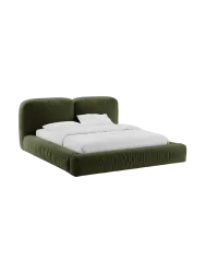Design Polsterbett „Martina“ mit Ablagefach, Samt Grün Micadoni